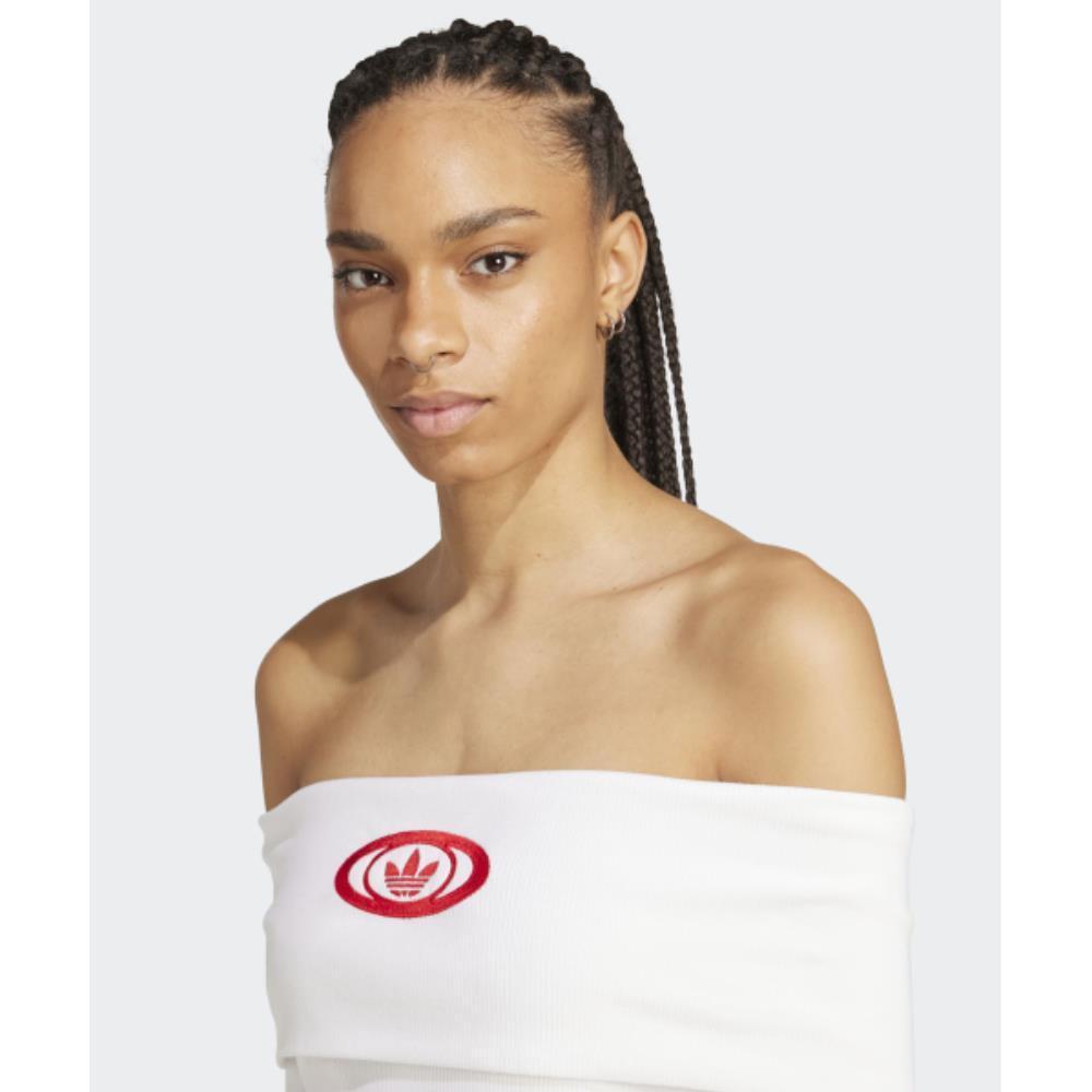 adidas Off-shoulder top in white KA2691 adidas Off-shoulder top in white KA2691