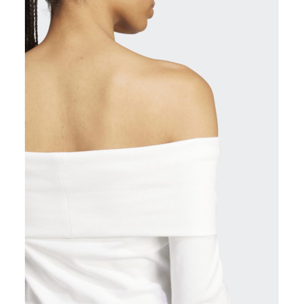 adidas Off-shoulder top in white KA2691 adidas Off-shoulder top in white KA2691