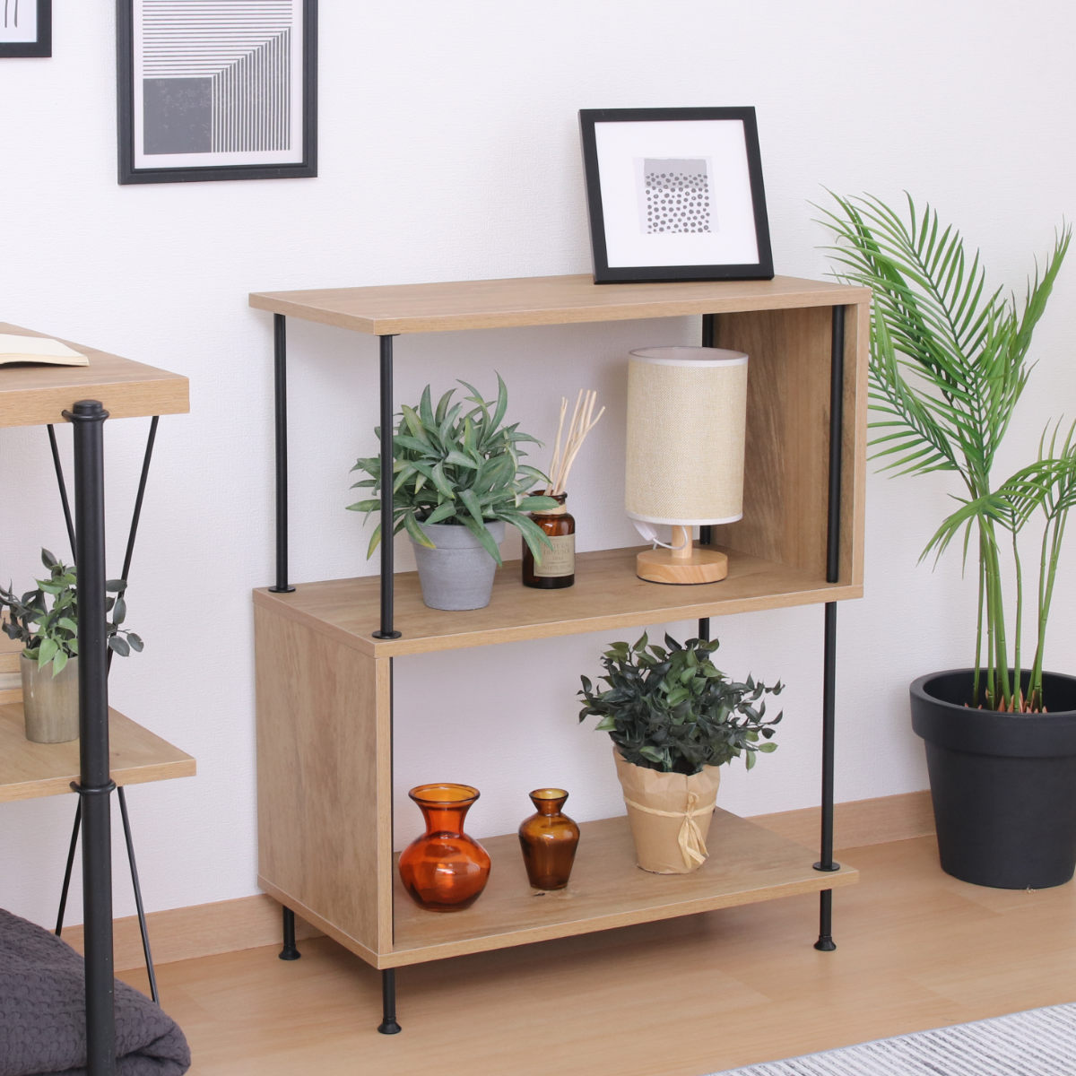 EZBO S字ディスプレイラック 幅60cm 3段 工具不要 ラック 棚 S字 収納 ディスプレイ 木目調 背面化粧 イジボ 組立簡単 A4 リビング 本棚 間仕切り 三段 ツイストロック EZBO S字ディスプレイラック 幅60cm 3段 工具不要 ラック 棚 S字 収納 ディスプレイ 木目調 背面化粧 イジボ 組立簡単 A4 リビング 本棚 間仕切り 三段 ツイストロック