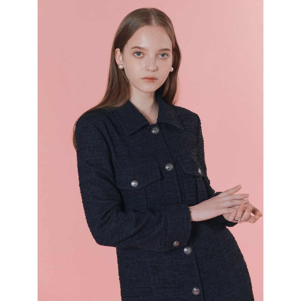 LOEUVRE ツイードロングジャケット ワンピース SW2SJ505 23