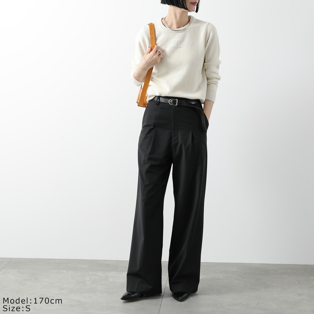 CELINE セリーヌ セーター RY02N317V.01OW レディース クルーネック カシミヤ ニット トリオンフ ロゴ 長袖