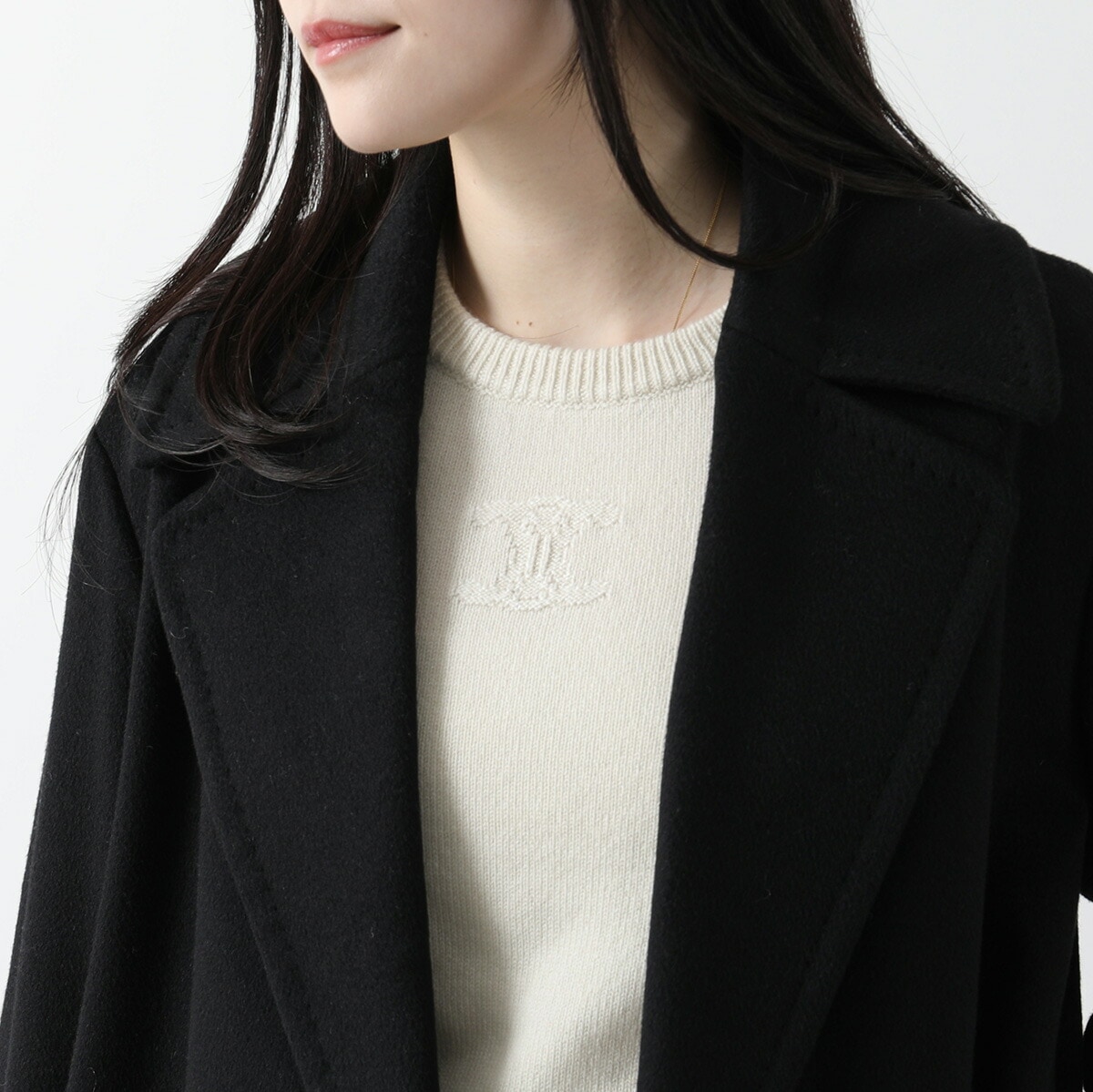 CELINE セリーヌ セーター RY02N317V.01OW レディース クルーネック カシミヤ ニット トリオンフ ロゴ 長袖