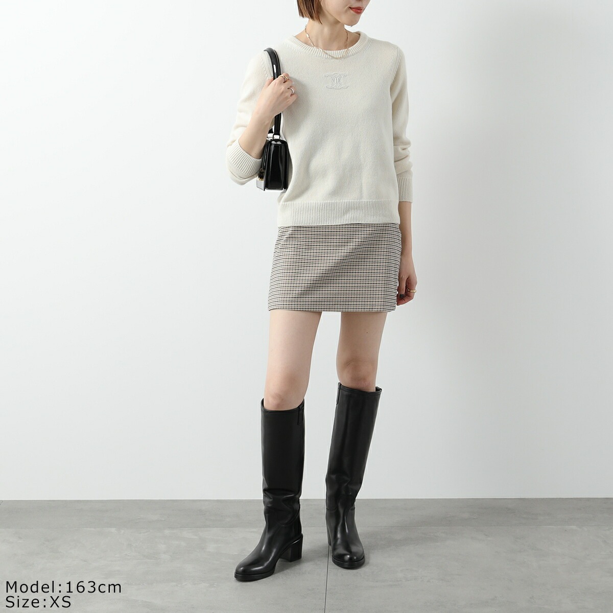 CELINE セリーヌ セーター RY02N317V.01OW レディース クルーネック カシミヤ ニット トリオンフ ロゴ 長袖