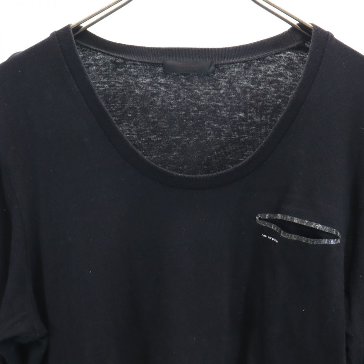 日本製 7分袖 Tシャツ 2 黒 ロンT メンズ