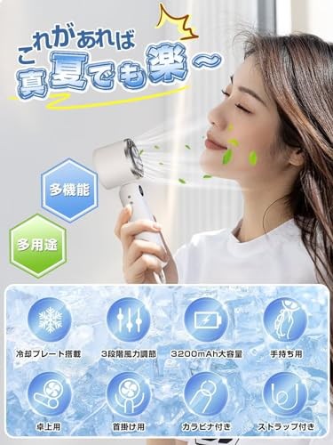 Qoo10] Feesun ハンディファン 冷却プレート搭載 携帯扇