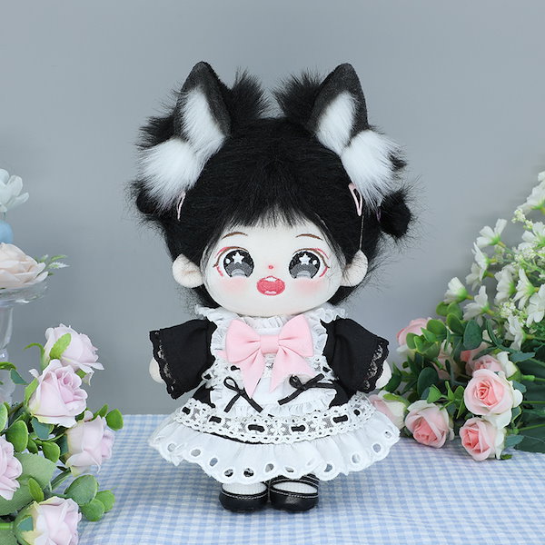 Qoo10] 着せ替え人形 20cm ぬいぐるみ狼耳カ