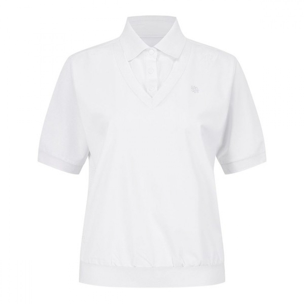 St Andrews] レディ 無地 半袖 ボタン Tシャツ・カットソー [マルチ