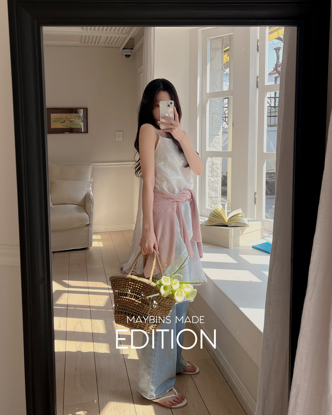 [MADE] ティフフリルロングワンピース韓国ファッション レディース