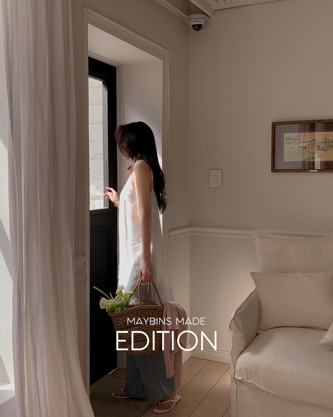 [MADE] ティフフリルロングワンピース韓国ファッション レディース