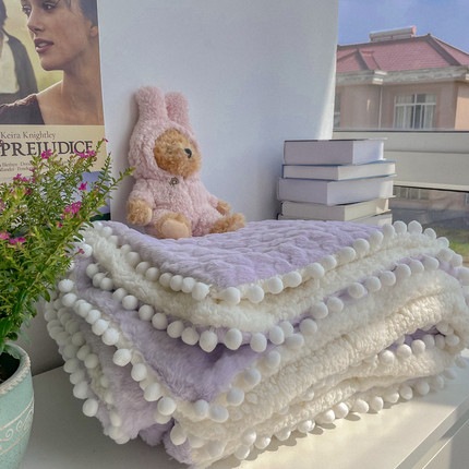 韓国新作暖かい柔らかい快適毛布厚みのあるプラスフリース秋冬フリースブランケットカバーブランケット