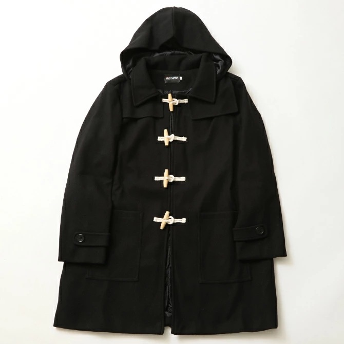 ダッフルコート メンズ アウター フーデットコート ハーフコート メンズコート ブラック ネイビー 膝丈ロング