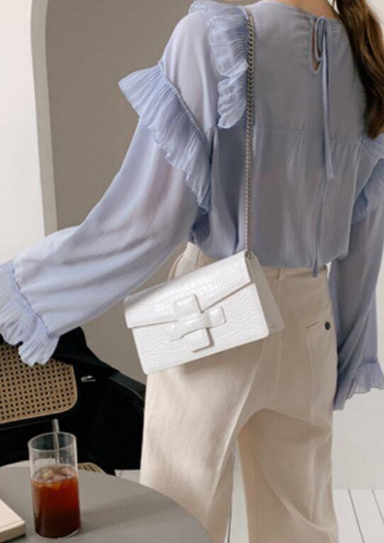 2color レディース トップス フリル 長袖 シフォン ホワイト ブルー エレガント 春 秋 ニュアンスカラー 大人可愛い きれいめ 上品 クラシック レトロ ガーリー カジュアル 大人女子 モー 2color レディース トップス フリル 長袖 シフォン ホワイト ブルー エレガント 春 秋 ニュアンスカラー 大人可愛い きれいめ 上品 クラシック レトロ ガーリー カジュアル 大人女子 モー