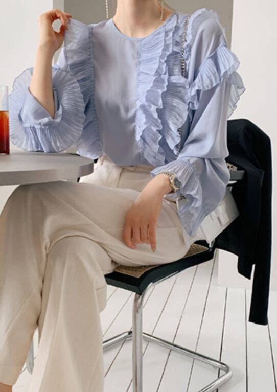 2color レディース トップス フリル 長袖 シフォン ホワイト ブルー エレガント 春 秋 ニュアンスカラー 大人可愛い きれいめ 上品 クラシック レトロ ガーリー カジュアル 大人女子 モー 2color レディース トップス フリル 長袖 シフォン ホワイト ブルー エレガント 春 秋 ニュアンスカラー 大人可愛い きれいめ 上品 クラシック レトロ ガーリー カジュアル 大人女子 モー