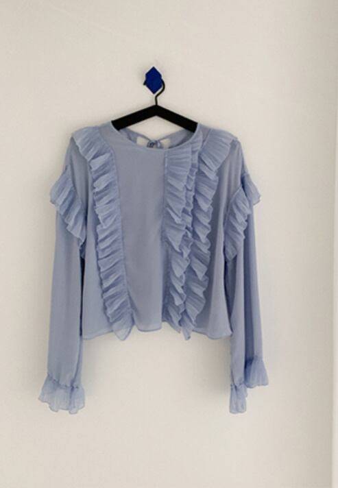 2color レディース トップス フリル 長袖 シフォン ホワイト ブルー エレガント 春 秋 ニュアンスカラー 大人可愛い きれいめ 上品 クラシック レトロ ガーリー カジュアル 大人女子 モー 2color レディース トップス フリル 長袖 シフォン ホワイト ブルー エレガント 春 秋 ニュアンスカラー 大人可愛い きれいめ 上品 クラシック レトロ ガーリー カジュアル 大人女子 モー