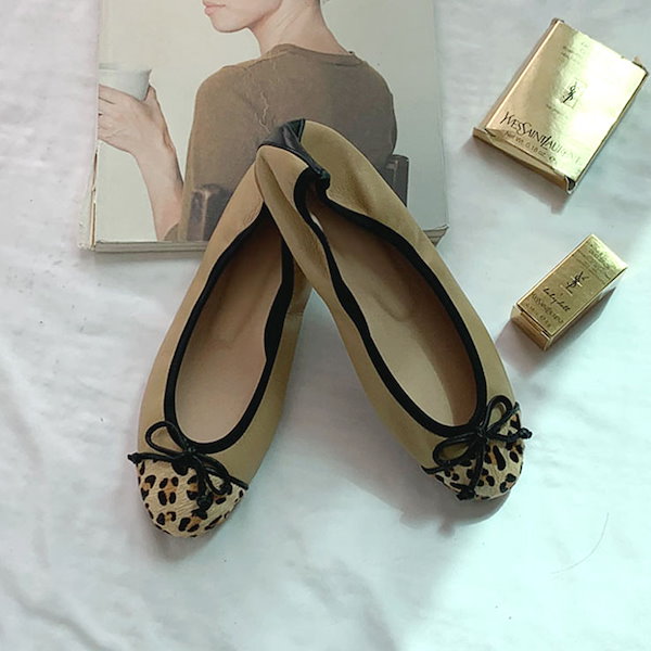 PRADA ハラコ シューズ バレエシューズ レオパード 美品 PRADA ハラコ シューズ バレエシューズ レオパード 美品