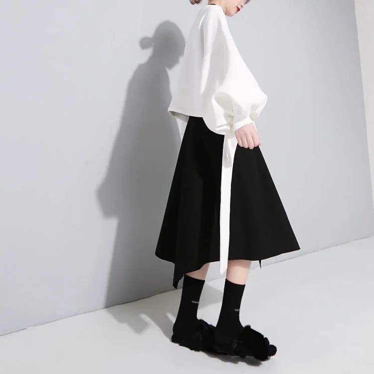 スウェット レディース 春 蝶結び ランタン袖 ラウンドネック ゆったり スウェット レディース