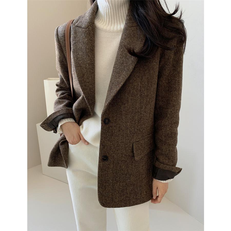 超目玉新品 チェスターコート レディース 冬服 ラシャコート ジャケット マウンテンパーカー 折襟 パーカー カジュアル ボタンダウン アウター 春秋 着痩せ_4