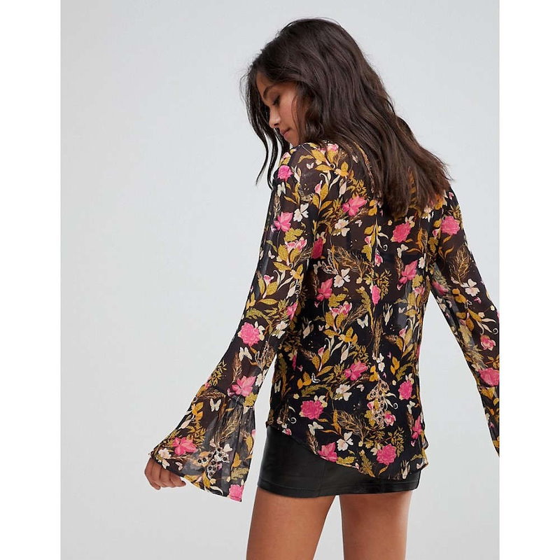 ミリー マッキントッシュ レディース トップス ブラウス・シャツ【Millie Mackintosh Rose Print Embroidery Blouse】Black leopard ミリー マッキントッシュ レディース トップス ブラウス・シャツ【Millie Mackintosh Rose Print Embroidery Blouse】Black leopard