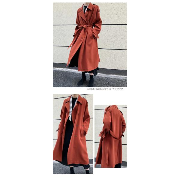 トレンチコートレディース春秋冬スプリングコートロングコート羽織りトレンチアウターコートロングロング丈裏地付きデザインきれいめおしゃれ