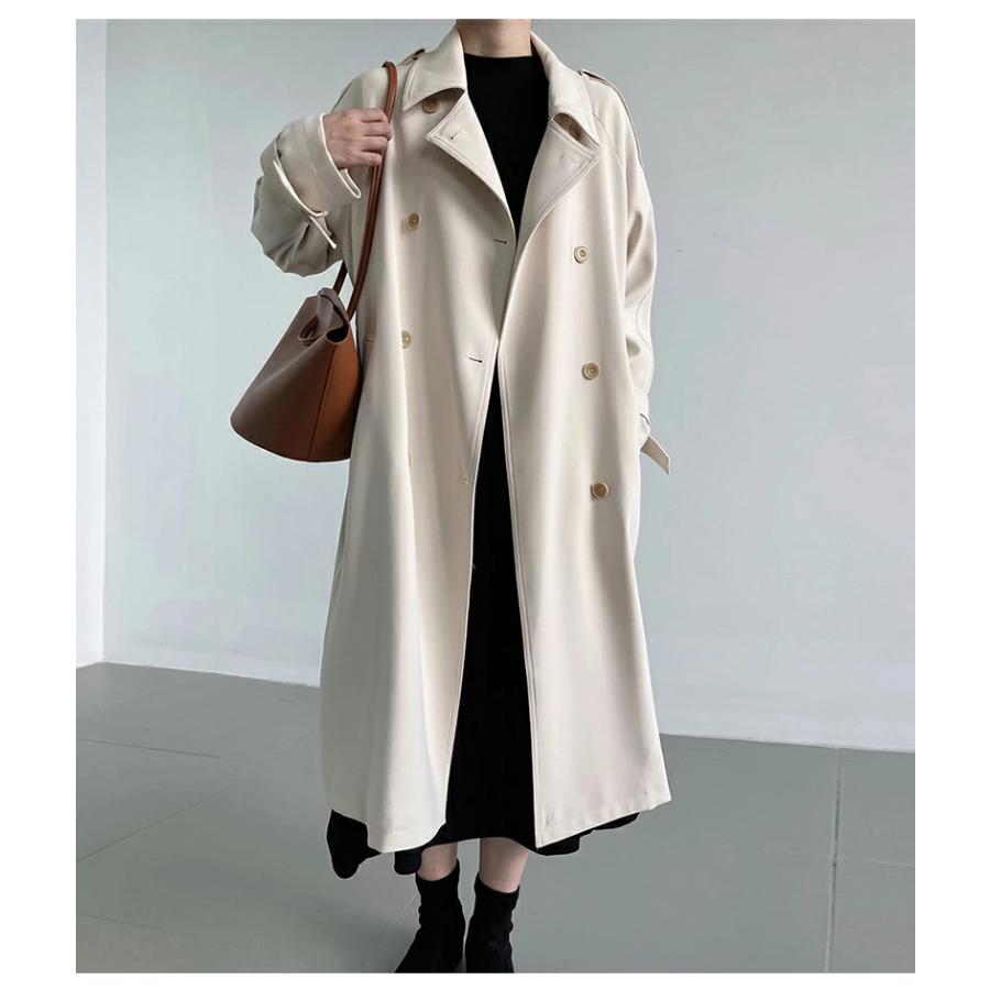 トレンチコートレディース春秋冬スプリングコートロングコート羽織りトレンチアウターコートロングロング丈裏地付きデザインきれいめおしゃれ
