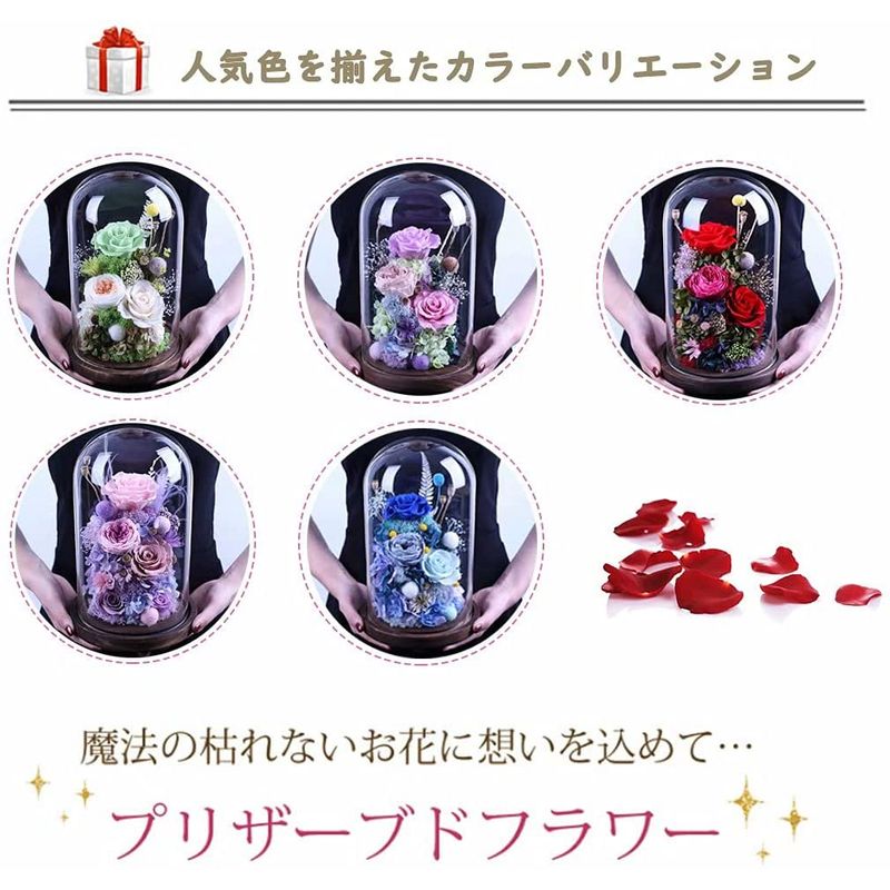 現品限り一斉値下げ バラ 妻 結婚記念日 花 プレゼント 枯れない花 プリザーブドフラワー ギフト ケース ガラスポット ドライフラワー