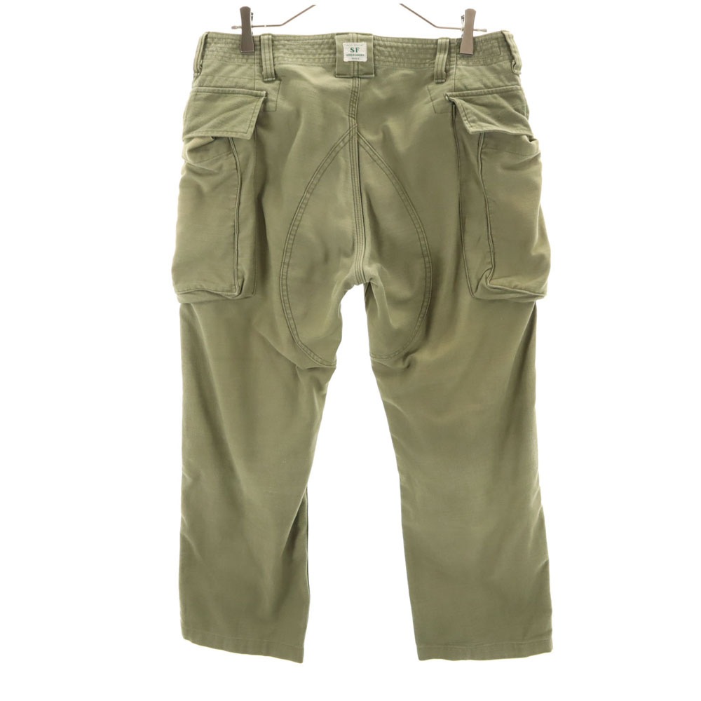 美品!SASSAFRAS カーゴパンツ M オリーブ ササフラス 日本製 カーゴパンツ M オリーブ SASAFRAS メンズ