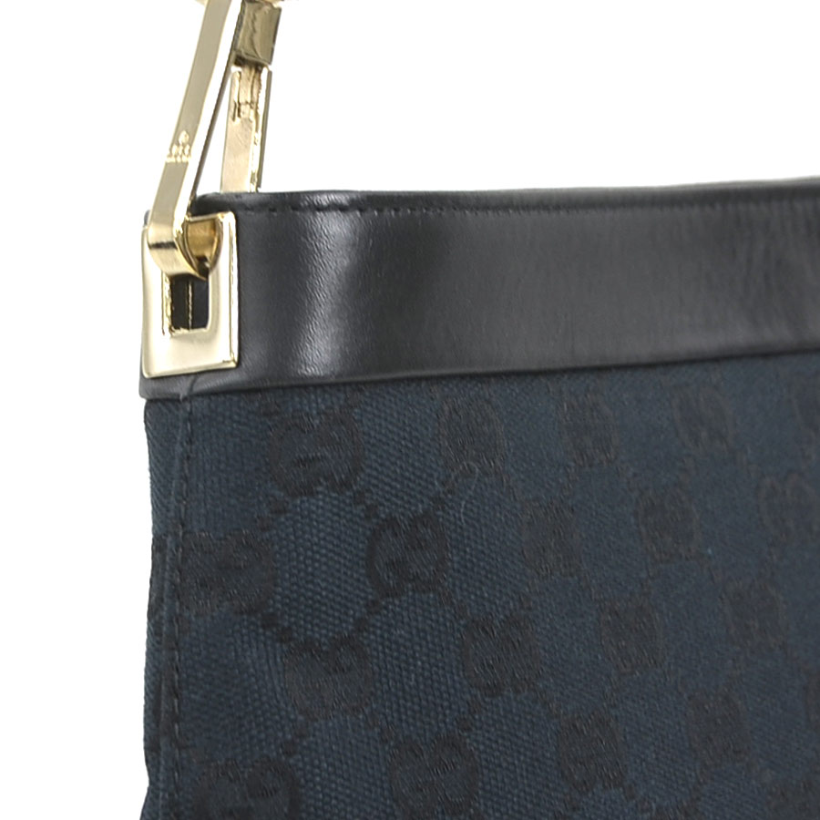 グッチ GUCCI ショルダーバッグ GGキャンバス/レザー ブラック