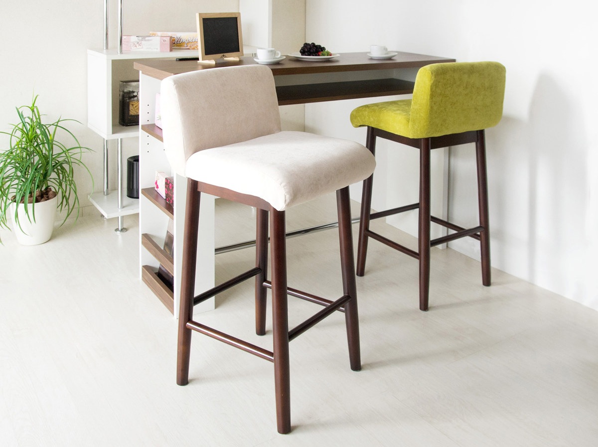 カウンターチェア 座面高70.5cm ベロア調 クッション 木製 カウンターチェア 座面高70.5cm ベロア調 クッション 木製