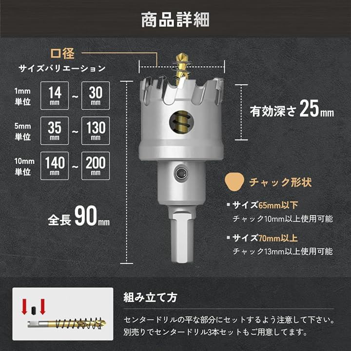互換品現役電気工事士・大工推薦&監修超硬 ステンレス ホールソー 穴あけ 電動ドリル ホルソー ホールカッター(130mm) 互換品現役電気工事士・大工推薦&監修超硬 ステンレス ホールソー 穴あけ 電動ドリル ホルソー ホールカッター(130mm)
