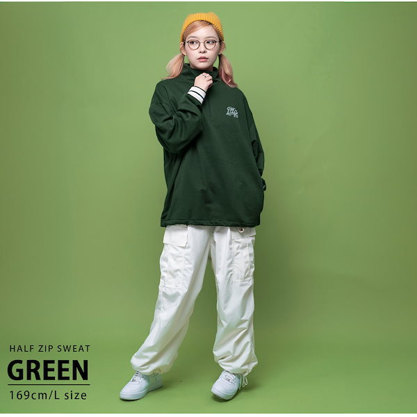 ブリーフィング ハーフジップトレーナー 長袖 カーキ Lサイズ BRIEFING