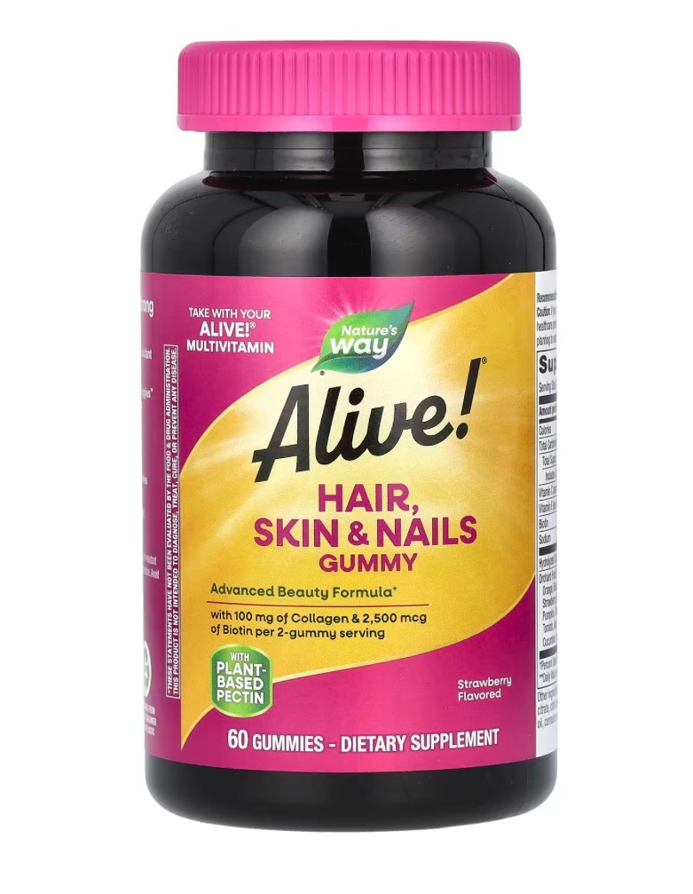 Alive 美容 サポート(髪 皮膚&爪) コラーゲン入り グミ イチゴ風味 ( 60粒入り*2 ) 【並行輸入品】 Alive 美容 サポート(髪 皮膚&爪) コラーゲン入り グミ イチゴ風味 ( 60粒入り*2 ) 【並行輸入品】