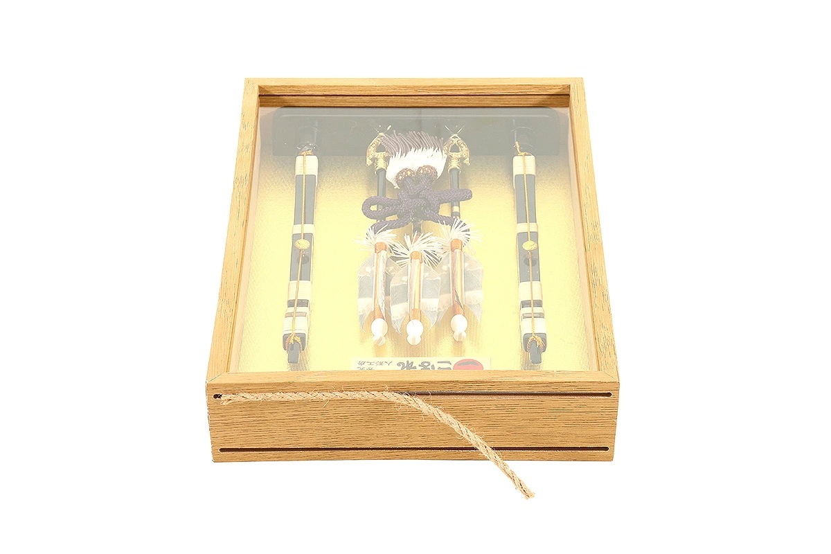 正月 初節句 魔除け ケース 天然羽根 弓 コンパクト 額 アートフレーム 木目 薄型 2025年 新作 秀光 特選 目玉 買得 人気 ランキング P7102