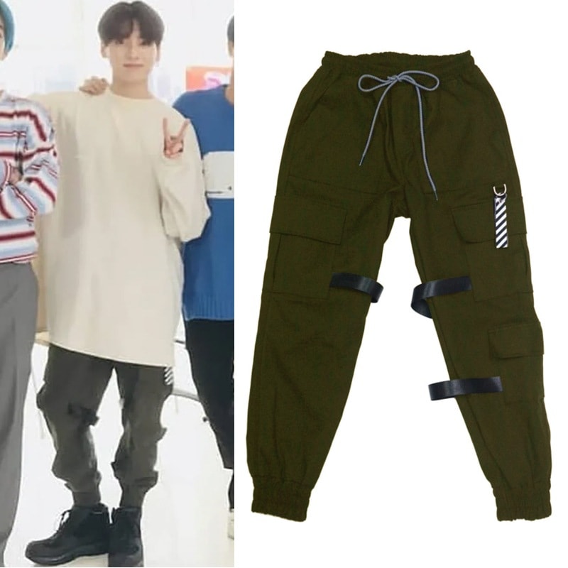 btsジョングク着 [LAUL正品] TRIPLE POCKET STRAP CARGO PANTS