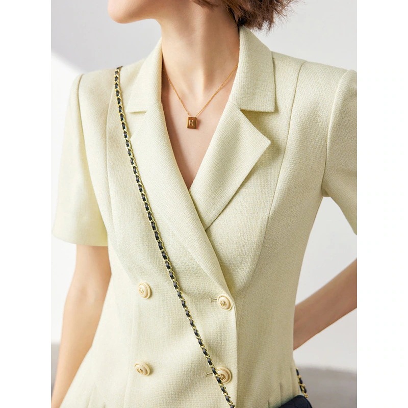 2025 夏 半袖 ワンピーススーツ スーツ ワンピース 春夏新作 デザイン感 プリーツワンピース レディース オフィス 通勤 2025 夏 半袖 ワンピーススーツ スーツ ワンピース 春夏新作 デザイン感 プリーツワンピース レディース オフィス 通勤