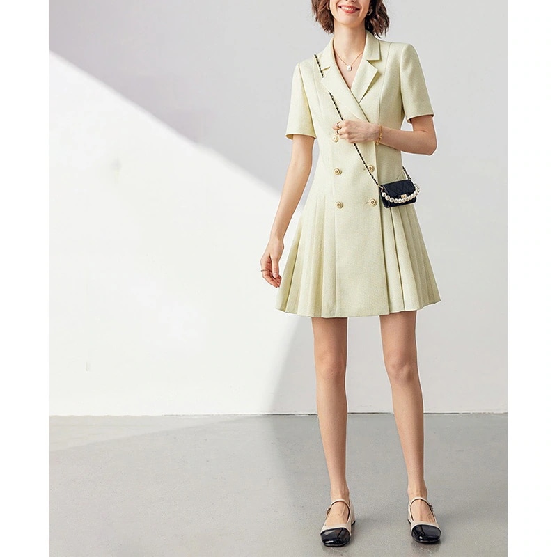 2025 夏 半袖 ワンピーススーツ スーツ ワンピース 春夏新作 デザイン感 プリーツワンピース レディース オフィス 通勤 2025 夏 半袖 ワンピーススーツ スーツ ワンピース 春夏新作 デザイン感 プリーツワンピース レディース オフィス 通勤