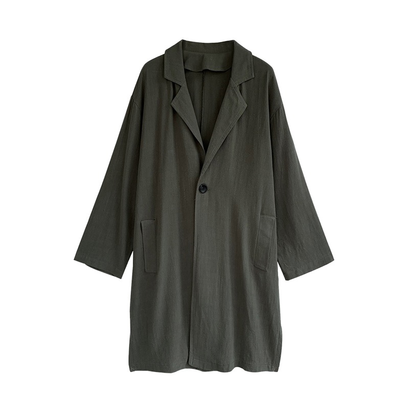 アウター ライトコート ビッグサイズ ゆったり メンズライク マニッシュ スポーティー カジュアル デイリー ワンボタン 羽織物 ラフ ルーズ 春 秋 ミドルロング丈 スーツカラー 通勤 通学