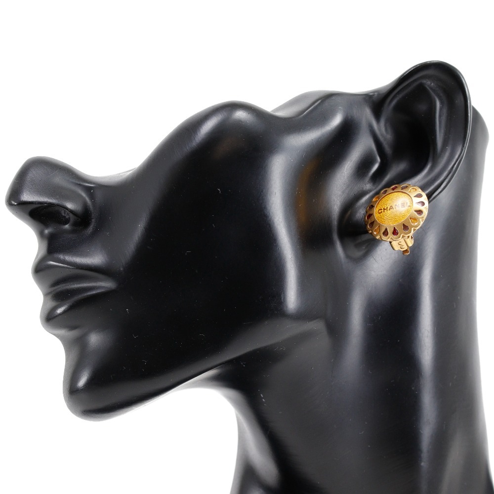 フラワーモチーフ イヤリング 金メッキ 99A 約7.5g レディース 中古品 フラワーモチーフ イヤリング 金メッキ 99A 約7.5g レディース 中古品