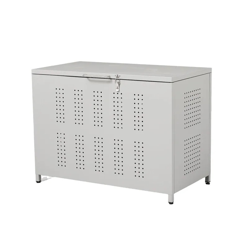 【国内発送A】屋外ゴミ収納庫 ゴミ箱 屋外 ゴミ収集ボックス ごみ集積所 大容量 カラスよけ 野良猫対策 ゴミ荒らし防止 庭用可能 容量210LGG4021 Grey MetalG61