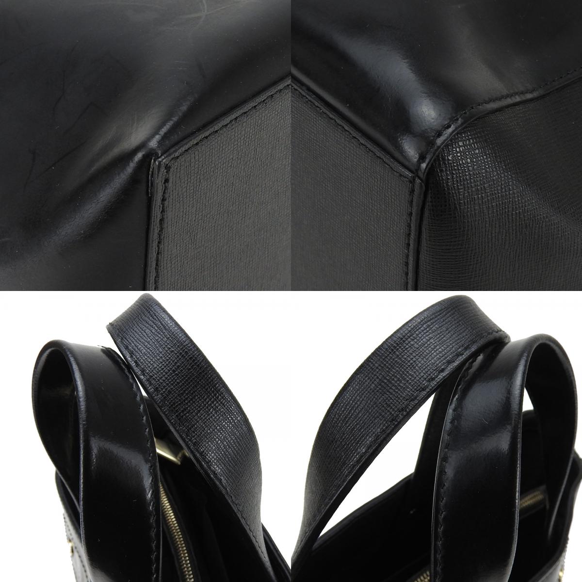 【美品】HIGH CLASS ハンドバッグ ゴールド金具 レザー ブラック 35 美品］ハイクラス HIGH CLASS ハンドバッグ 35 レザー カデナ
