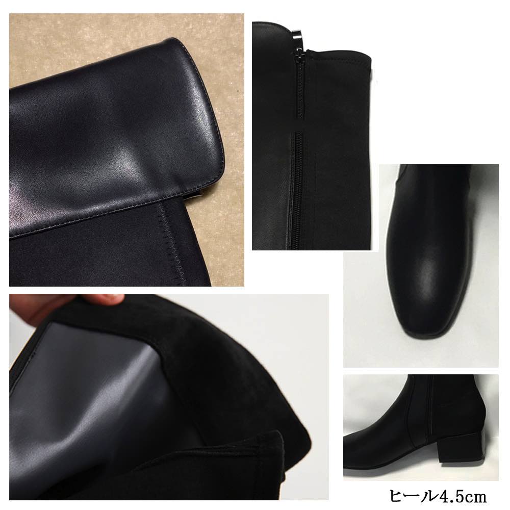 ロングブーツ レディース レザーオーバーニーブーツ ワイド 秋 革 ストレッチ ローヒール 防寒 レザー 厚底 ぺたんこ 疲れない 本革 編み上げ ムートンブーツ 防水 冬 スエード ジョッキーブーツ