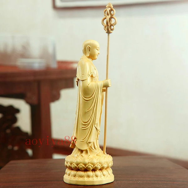 極上彫 木彫仏像 地蔵王菩薩立像 彫刻 仏教工芸 柘植材 仏師で仕上げ 極上彫 木彫仏像 地蔵菩薩 地蔵菩薩立像 彫刻 仏教工芸 柘植材