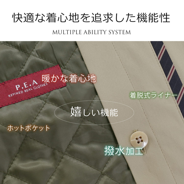 ステンカラーコート 中綿ライナー付き ツイルコート メンズコート コットン100% メンズ ビジネス スプリングコート 中綿 ライナー付き 綿100％ 大きいサイズ コットン きれいめ 通勤 仕事 ア