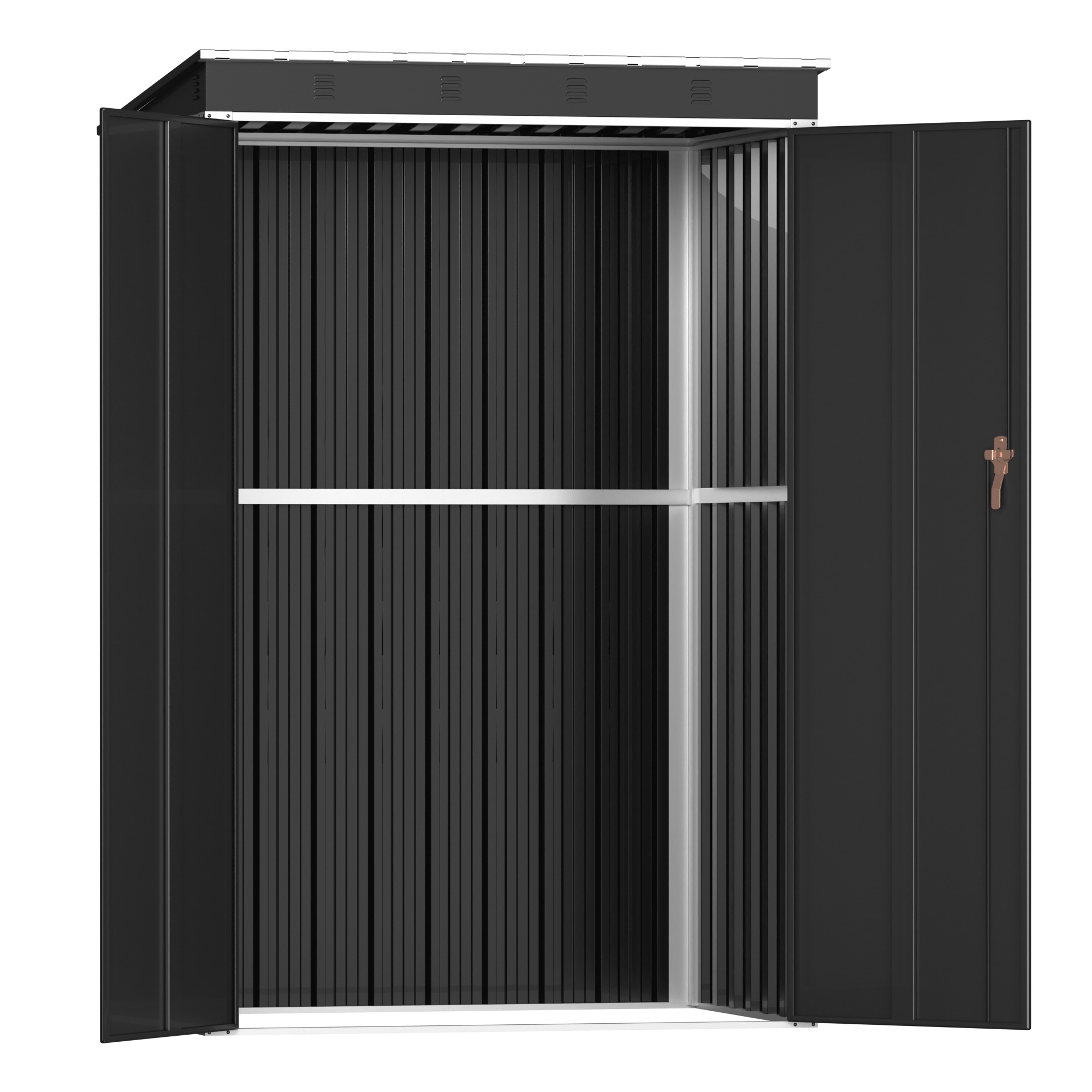 2025年新仕様】【収納棚付き】Black物置 屋外 スチール 倉庫 戸外収納