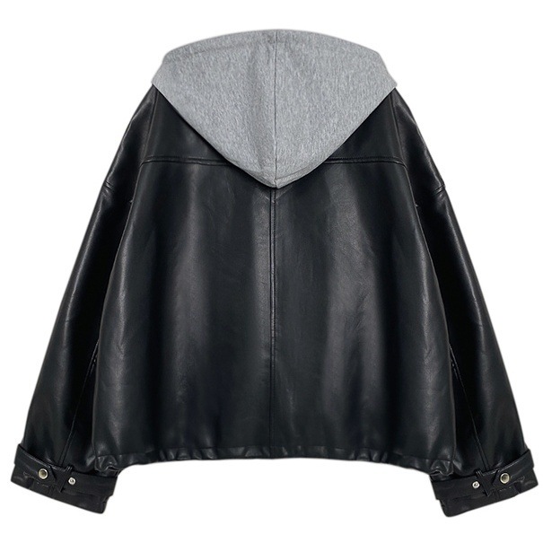 アウター ジャケット レザージャケット ショート丈 長袖 襟付き フード付き 前開き ボタン ファスナー 異素材ミックス 重ね着風 かわいい 大人可愛い きれいめ シンプル 上品 おしゃれ かっこいい アウター ジャケット レザージャケット ショート丈 長袖 襟付き フード付き 前開き ボタン ファスナー 異素材ミックス 重ね着風 かわいい 大人可愛い きれいめ シンプル 上品 おしゃれ かっこいい
