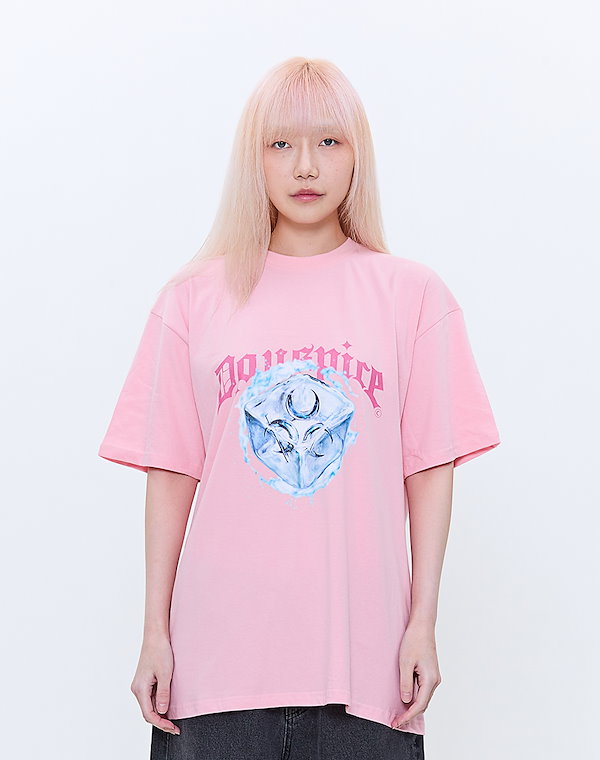 [Stray Kids ヒョンジン着用]Ice Cube T-shirt Pink