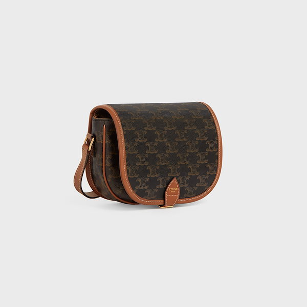 CELINE ファルコ ミディアム バッグ トリオンフキャンバス タン