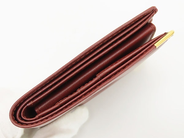 超美品カルティエマストドゥカルティエ二つ折り財布コンパクト財布ボルドーカーフレザーL3184192 超美品カルティエマストドゥカルティエ二つ折り財布コンパクト財布ボルドーカーフレザーL3184192