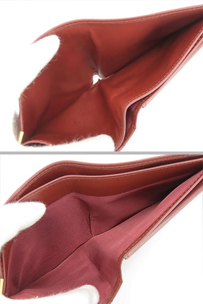 超美品カルティエマストドゥカルティエ二つ折り財布コンパクト財布ボルドーカーフレザーL3184192 超美品カルティエマストドゥカルティエ二つ折り財布コンパクト財布ボルドーカーフレザーL3184192