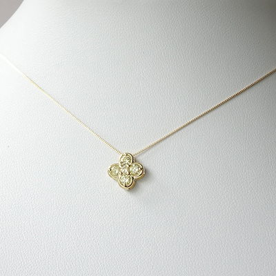 大人気格安 18金クローバー ネックレス ダイヤモン : 腕時計・アクセサリー お得即納