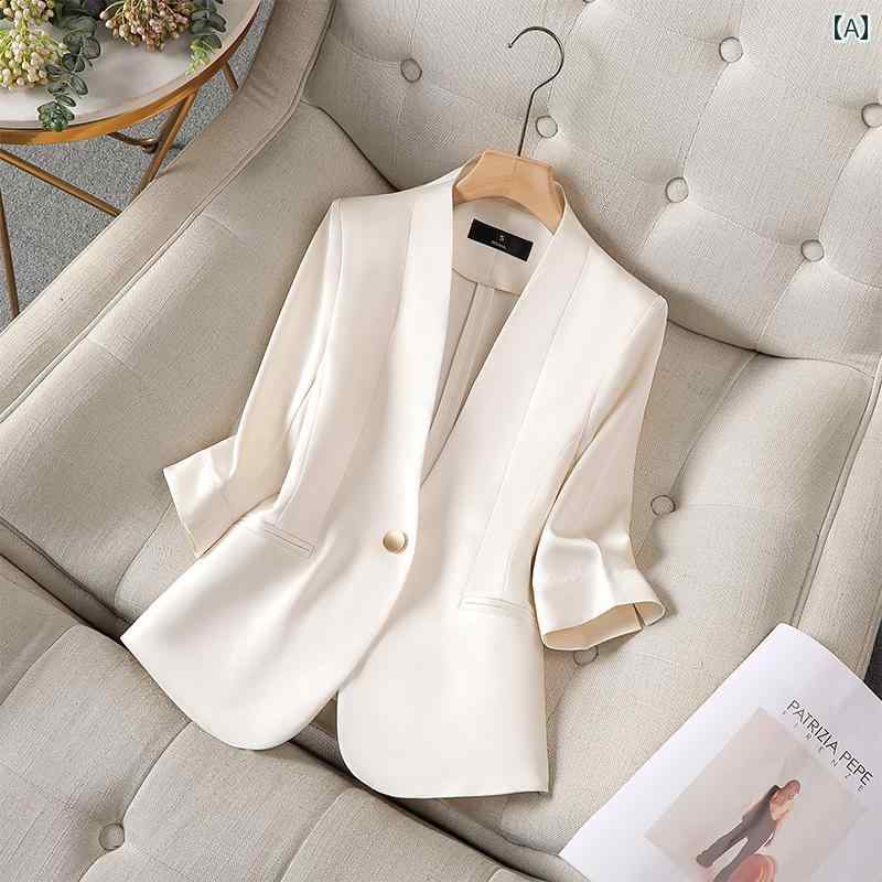 シューズ スリッパ カジュアル アセテート サテン ブレザー レディース 薄手 夏の 小さい ハイエンド カジュアル 七分袖 シューズ スリッパ カジュアル アセテート サテン ブレザー レディース 薄手 夏の 小さい ハイエンド カジュアル 七分袖